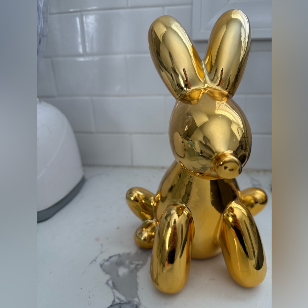 Jeff Koons inspired balloon bunny coin bank